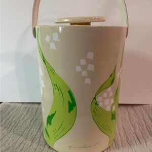 1970s Vintage Gloria Vanderbilt Floral Vinyl  Ice Bucket